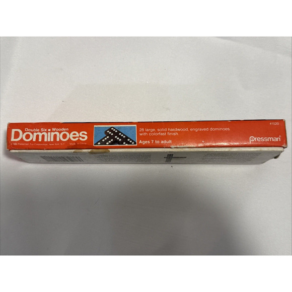 1986 Dominoes Classic Pressman Double Six (Wooden, 28 Count, In Original Box - Picture 2 of 9